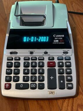 Canon MP11DX 2-Color Heavy Duty Desktop Printing Calculator with clock